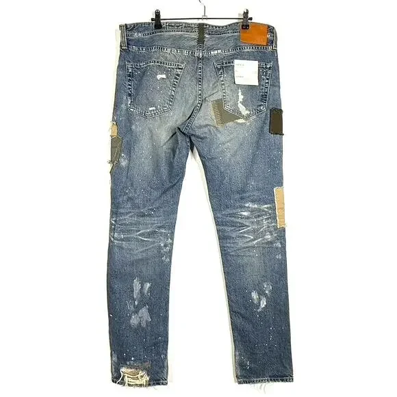 Adriano Goldschmied The Tellis Modern Slim Patched Distressed Jeans Mens 36
